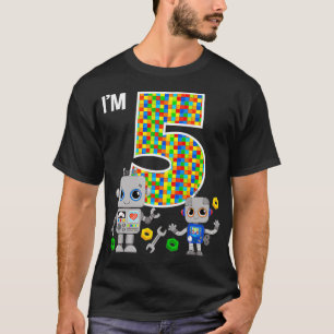 Roboter 5th Birthday Robot Party Robotics 5 Year O T-Shirt