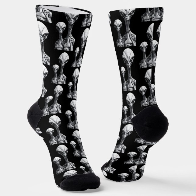 Roboter-Aliens Socken (Gewinkelt)