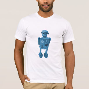 Roboter-Angriff! Blauer T-Shirt