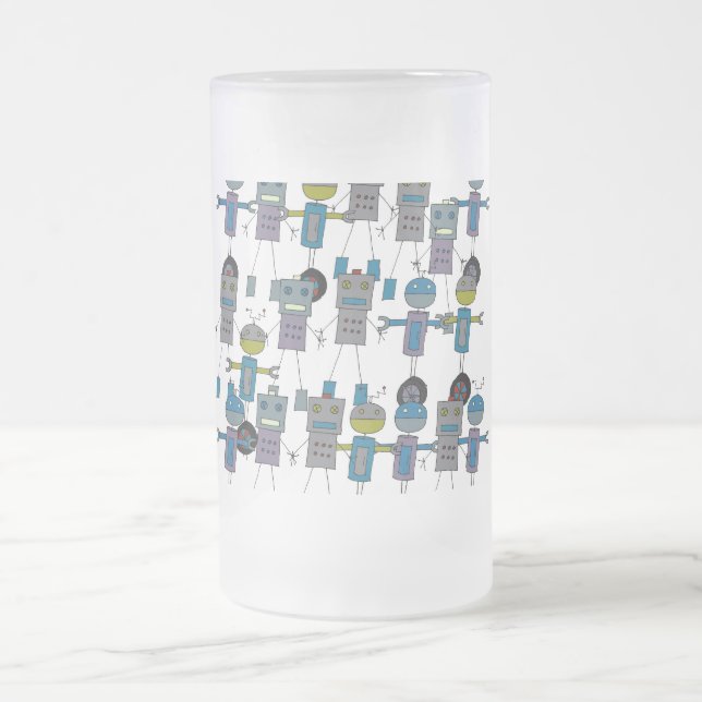 Roboter-Armee-mattierte Tasse (Mittel)