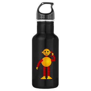 Roboter auf dem Telefon-Cartoon Trinkflasche