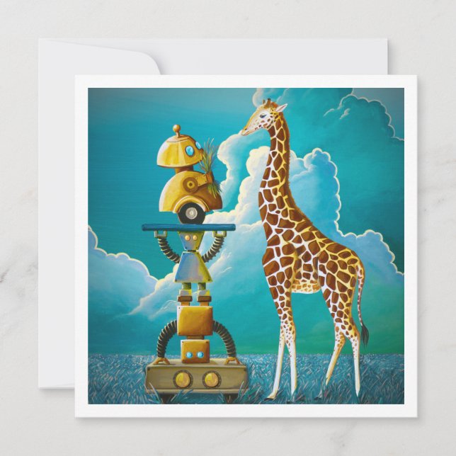 Roboter auf Safari - Mini Print (Vorderseite)