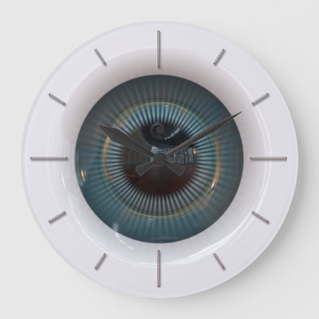 Roboter Augen 1 Wandleuchten Große Wanduhr (Vorderseite)