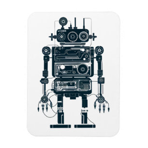 Roboter aus analogen Retro-Geräten Magnet