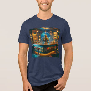 Roboter Barkeeper in der interstellaren Space Age- Tri-Blend Shirt