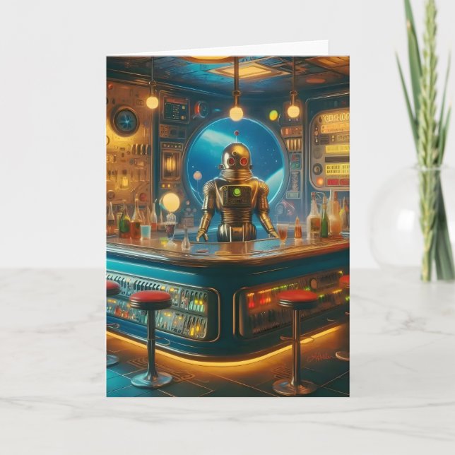 Roboter-Barkeeper in Interstellar Space Age Dive B Karte (Vorderseite)