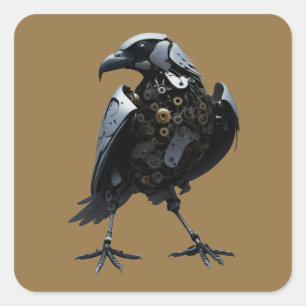 Roboter Bird Quadratischer Aufkleber