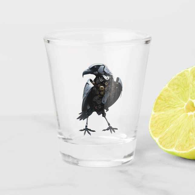 Roboter Bird Schnapsglas (Vorderseite)