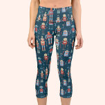 Roboter Capri Leggings<br><div class="desc">Kleine Roboterfiguren im Retro-Stil. Etwas verrostet,  aber sehr niedlich. Originelle Kunst von Nic Squirrell.</div>