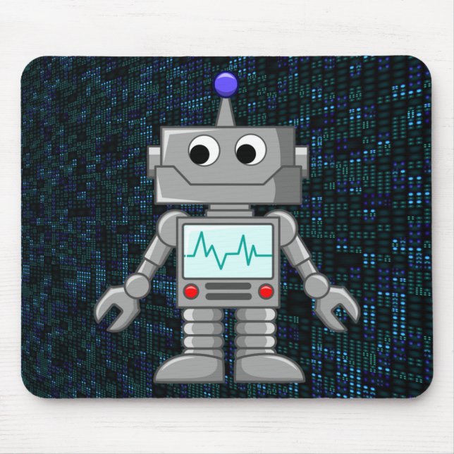 Roboter-Cartoon Mousepad (Vorne)