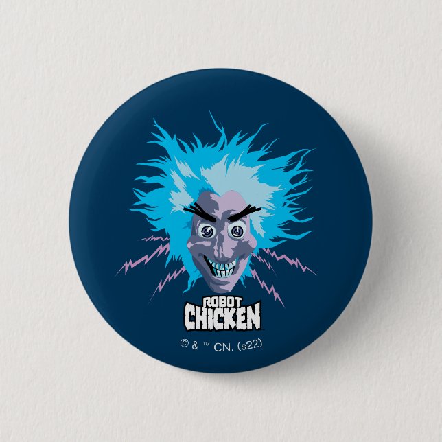 Roboter Chicken Scientist Head Graphic Button (Vorderseite)
