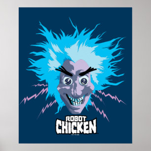 Roboter Chicken Scientist Head Graphic Poster