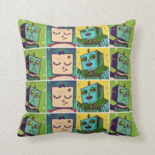Roboter-Comic-Kunstthrow-Kissen Kissen
