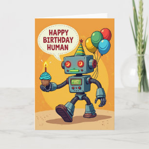 Roboter-Cupcake-Geburtstagskarte Karte