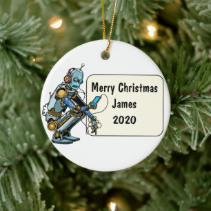 Roboter Custom Christmas Keramik Ornament