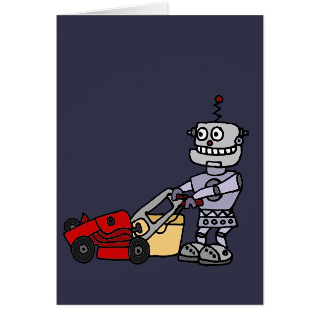 Roboter, der Rasenmäher drückt (Vorne)