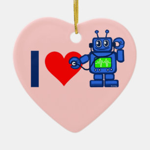 Roboter des Herzens I Keramik Ornament