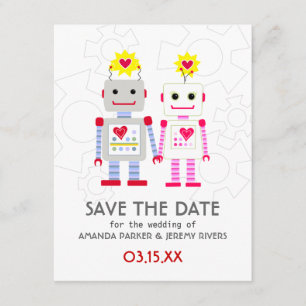 Roboter, die die Datumskarte speichern Save The Date