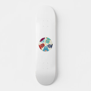 Roboter, die nach unten schauen skateboard