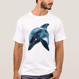 Roboter Dolphin Face Art T-Shirt