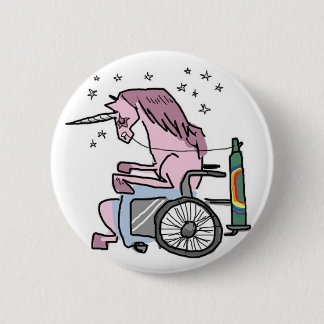 Roboter-Einhorn-Angriff in einem KNOPF Button
