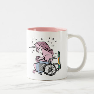Roboter-Einhorn-Angriff Zweifarbige Tasse