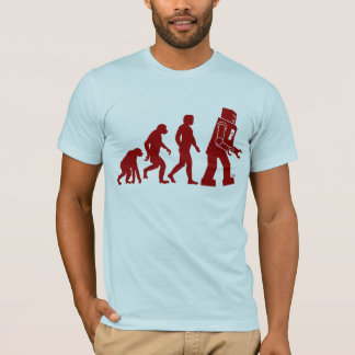 Roboter-Evolution - vom Mann in Roboter T-Shirt