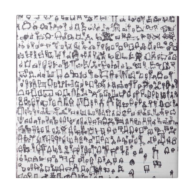 Roboter-Genom 001 Fliese (Vorderseite)