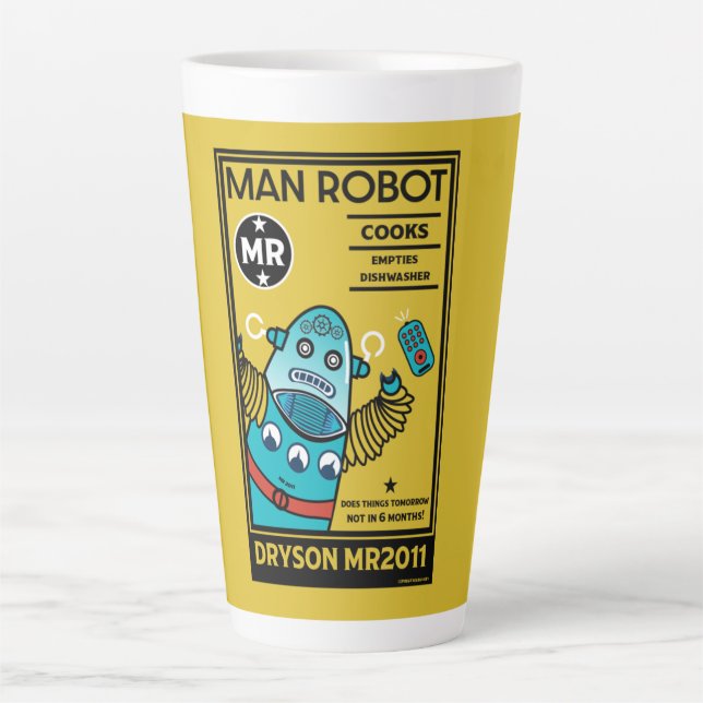 Roboter Geschenke für Jubiläumsmenschen Männer und Milchtasse (Vorderseite)