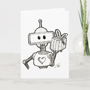 Roboter Greeting Card Karte