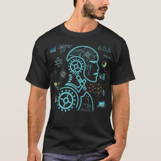 Roboter-Head-Artificial Intelligence Deep Machine T-Shirt