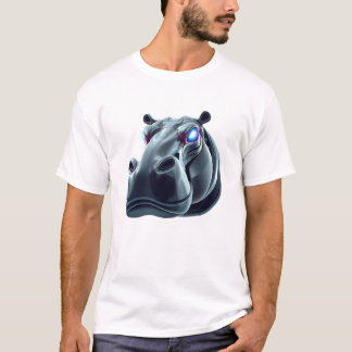 Roboter Hippo Face Art T-Shirt