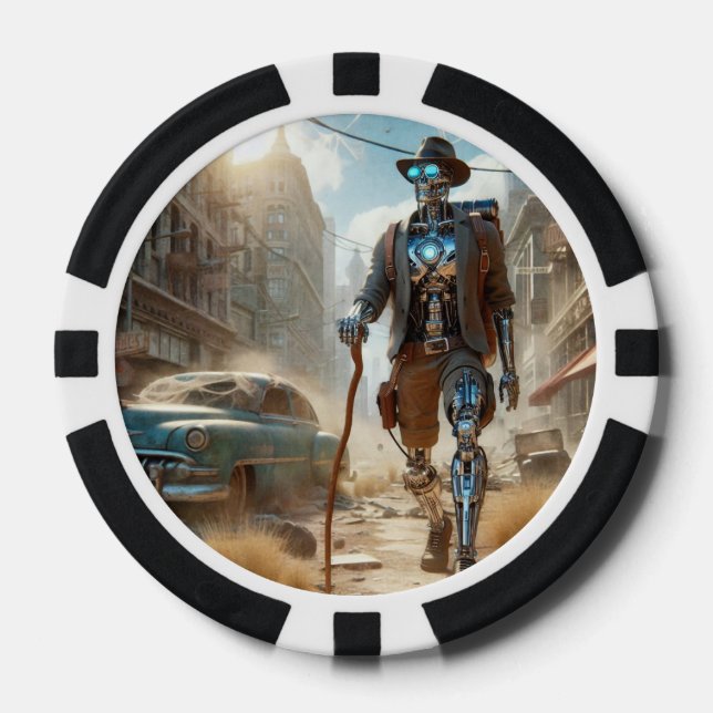 Roboter in Ghost Town Pokerchips (Vorderseite)