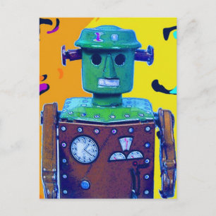 Roboter Invasion 1-1 Postkarte