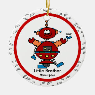 Roboter-kleiner Bruder-Weihnachtsverzierung Keramik Ornament