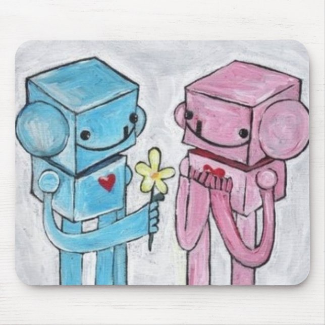 Roboter-Liebe Mousepad (Vorne)