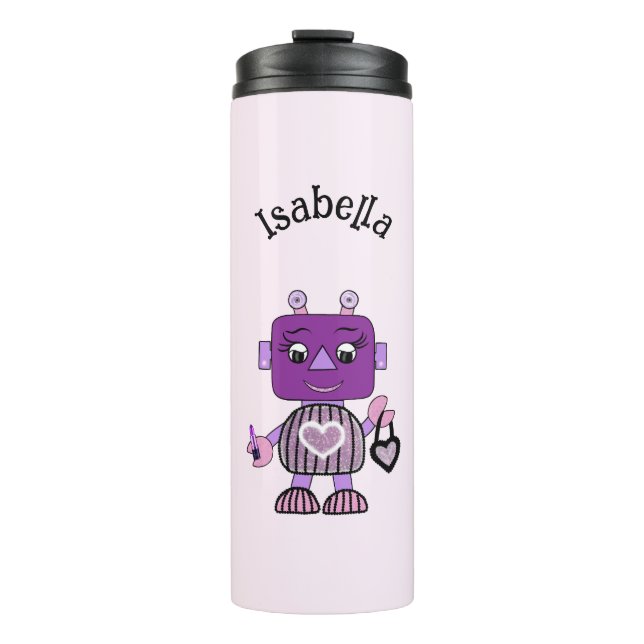 Roboter-Mädchen Thermosbecher (Vorderseite)