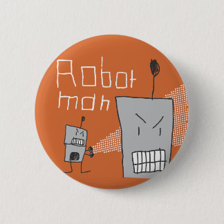 Roboter-Mann Button