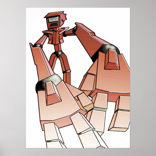 Roboter mit ausgestreckten Händen Poster (Vorne)