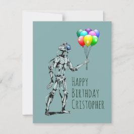 Roboter mit Balloons Geburtstagskarte Karte