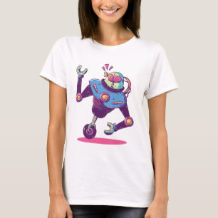 Roboter mit einem Single-Rad T-Shirt