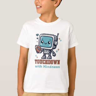 Roboter mit Fußball Touchdown mit Freundlichkeit T-Shirt