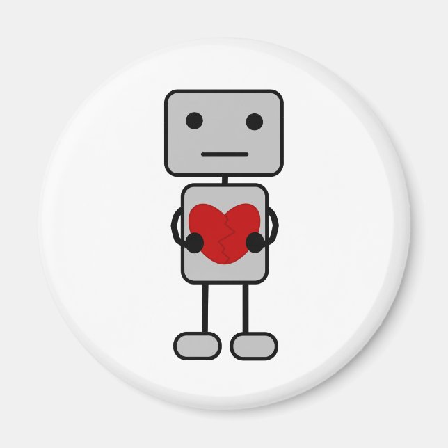 Roboter mit Herz Magnet (Vorne)