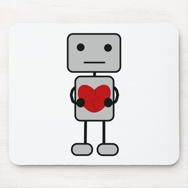 Roboter mit Herz Mousepad (Vorne)