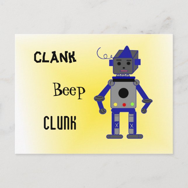 Roboter mit Lustigen Sprüchen Postkarte (Vorderseite)