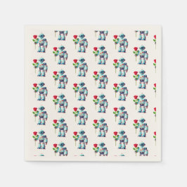 Roboter mit Rose Serviette