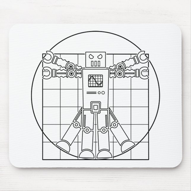 Roboter Mousepad Da Vincis Vitruvian (Vorne)