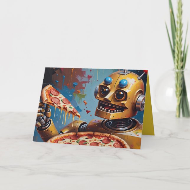 Roboter Pizza Karte (Vorderseite)