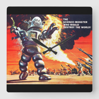 Roboter Quadratische Wanduhr