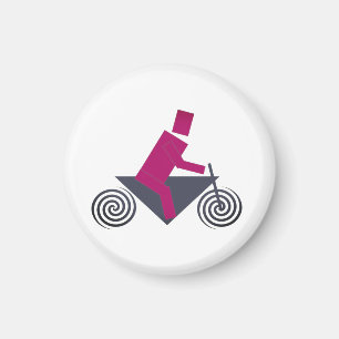 Roboter, Reiten, Fahrrad Magnet